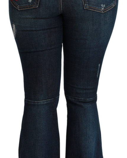 Dolce & Gabbana Blue Denim Cotton Stretch Flared Jeans