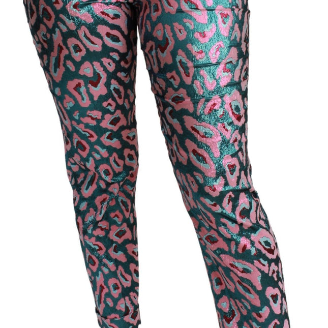 Dolce & Gabbana Multicolor Patterned Cropped High Waist Pants