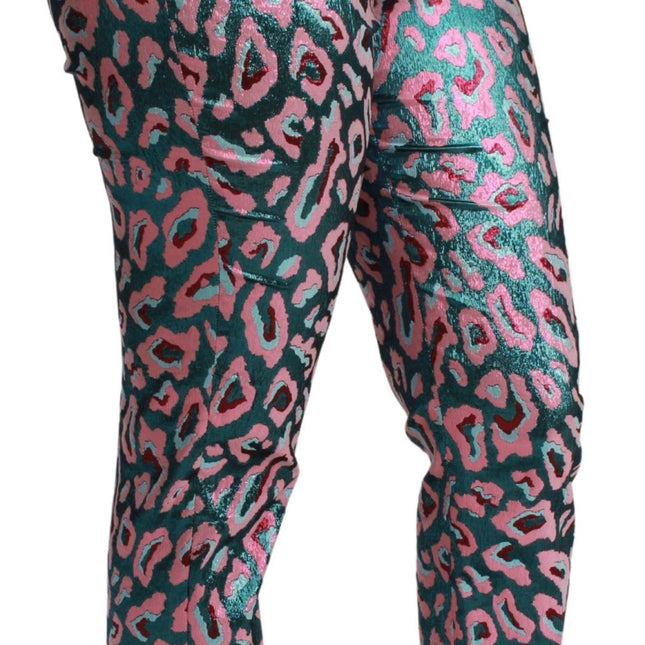 Dolce & Gabbana Multicolor Patterned Cropped High Waist Pants