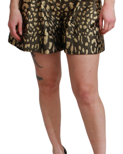 Dolce & Gabbana Black Gold High Waist Mini Cotton Shorts