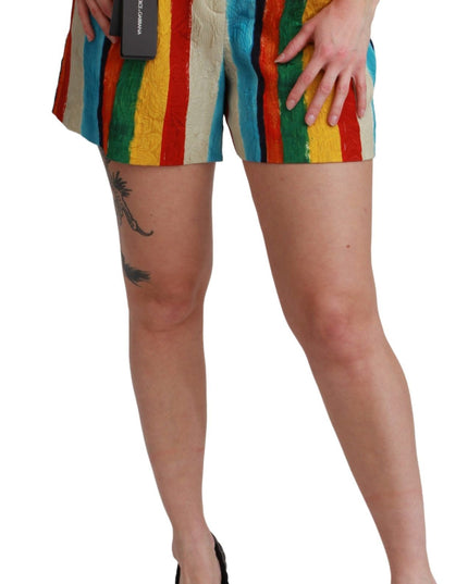 Dolce & Gabbana Multicolor Riga Pittorica Mini Shorts
