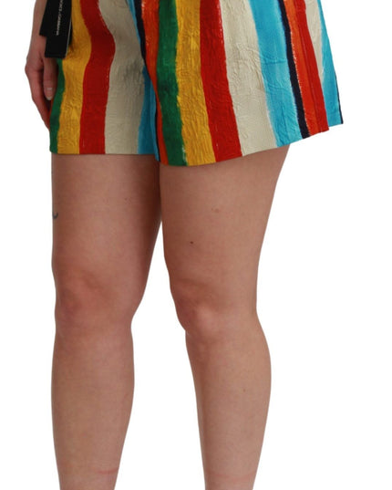 Dolce & Gabbana Multicolor Riga Pittorica Mini Shorts