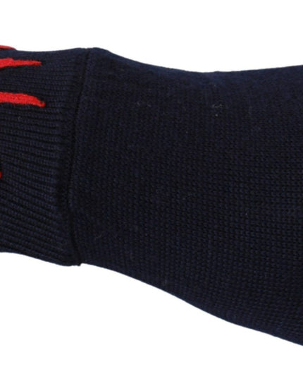 Dolce & Gabbana Blue #DGLovesLondon Embroidered Wool Gloves