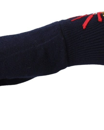 Dolce & Gabbana Blue #DGLovesLondon Embroidered Wool Gloves