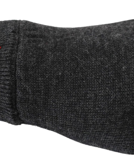 Dolce & Gabbana Gray #DGLovesLondon Embroidered Wool Gloves