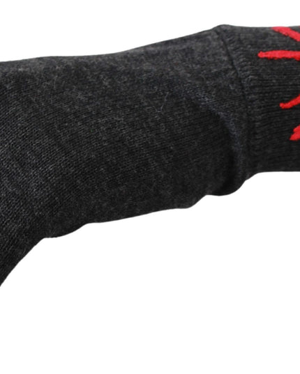Dolce & Gabbana Gray #DGLovesLondon Embroidered Wool Gloves