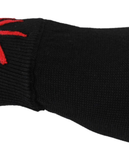 Dolce & Gabbana Black #DGLovesLondon Embroidered Wool Gloves
