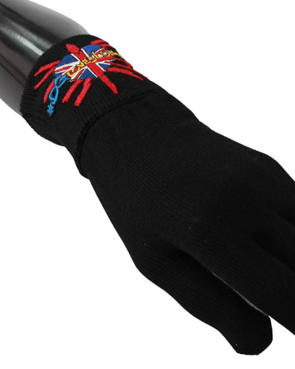 Dolce & Gabbana Black #DGLovesLondon Embroidered Wool Gloves