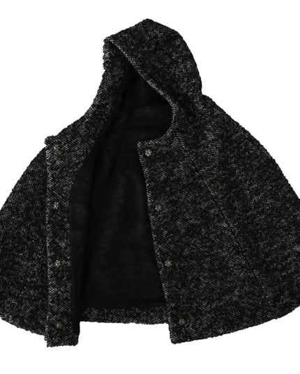 Dolce & Gabbana Gray Tweet Wool Kaftan Jacket Coat Top