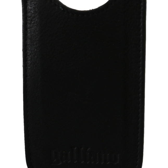 John Galliano Black Leather Multifunctional Men ID Bill Card Holder Wallet