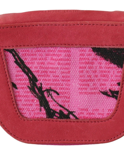 PINKO Pink Suede Printed Coin Holder Women Fabric Zippered Purse