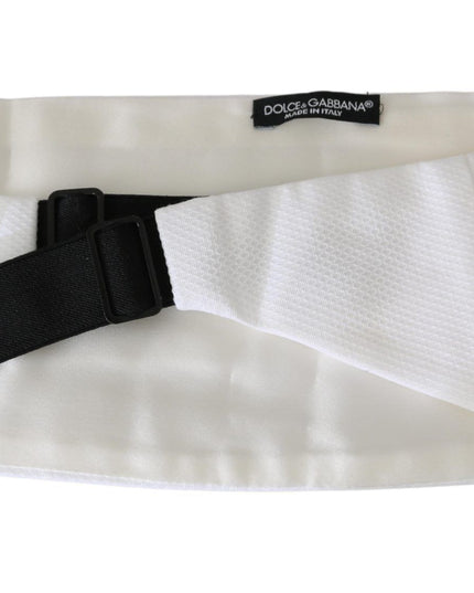 Dolce & Gabbana White Men Waist Belt Cotton Cummerbund