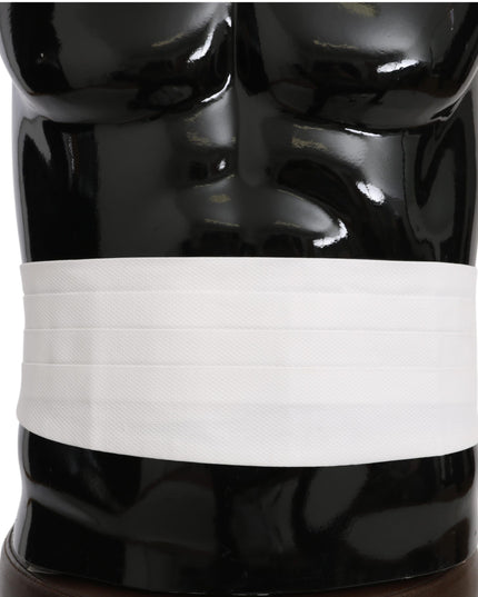 Dolce & Gabbana White Men Waist Belt Cotton Cummerbund
