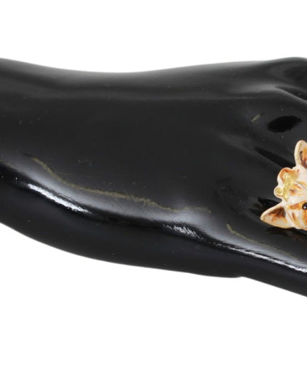 Dolce & Gabbana Gold Brass Resin Beige Dog Pet Branded Accessory Ring