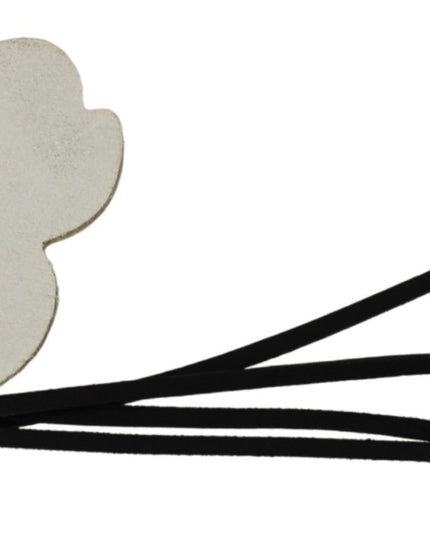 Costume National White Leather Butterfly Logo Keyring C'N'C Keychain