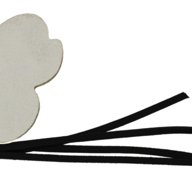 Costume National White Leather Butterfly Logo Keyring C'N'C Keychain