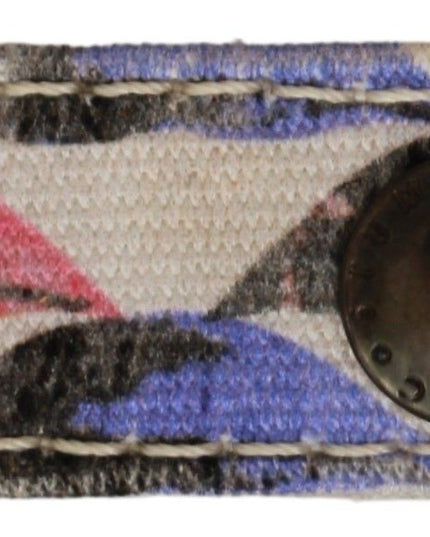 Costume National White Ring Branded Textile  Keychain