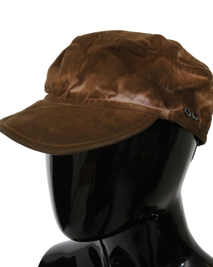 Costume National Brown Newsboy Beret Cabbie Fedora Hat