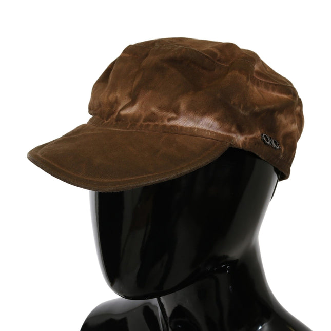 Costume National Brown Newsboy Beret Cabbie Fedora Hat