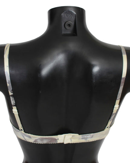 Ermanno Scervino Beige Gray Lace Balconcino Bra Underwear