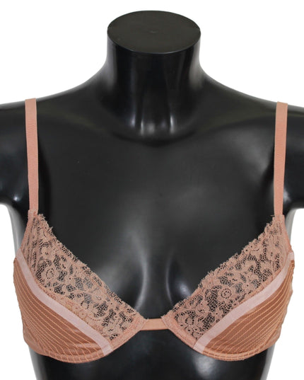 Ermanno Scervino Nude Lace Push Up Silk Underwear