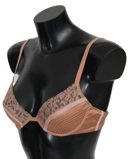 Ermanno Scervino Nude Lace Push Up Silk Underwear