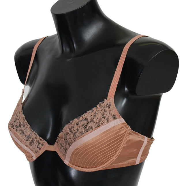 Ermanno Scervino Nude Lace Push Up Silk Underwear