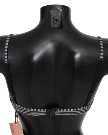 Ermanno Scervino Blue Stripes Lace Reggiseno Bra Underwear