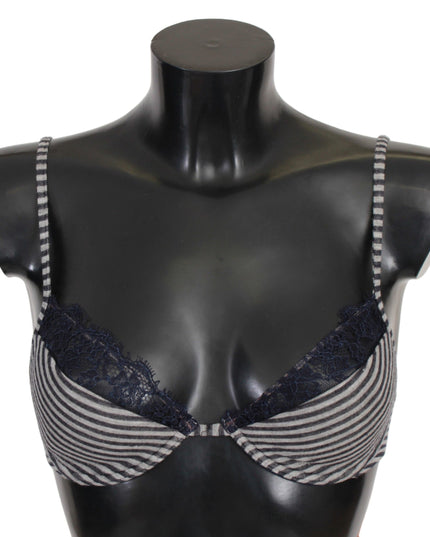 Ermanno Scervino Blue Stripes Lace Reggiseno Bra Underwear