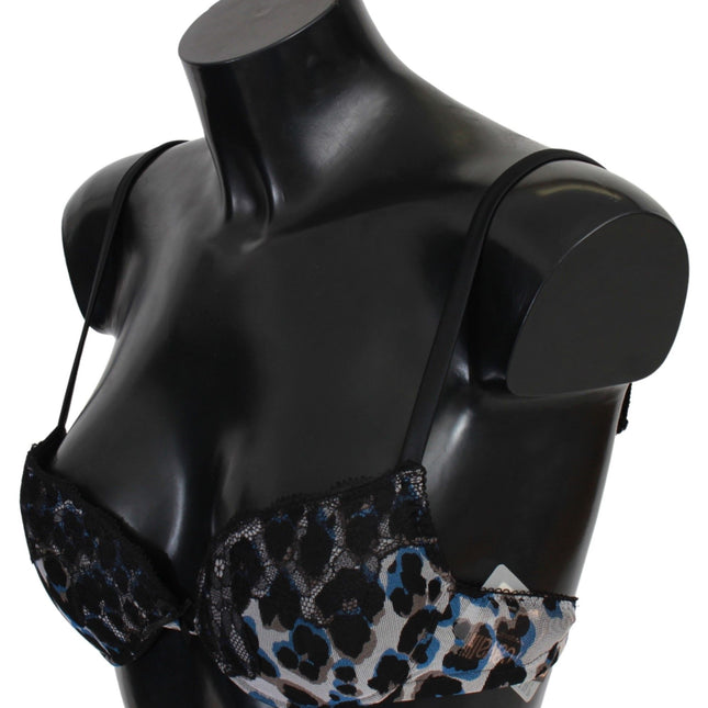 Roberto Cavalli Black Lace Reggiseno Nylon Bra Underwear