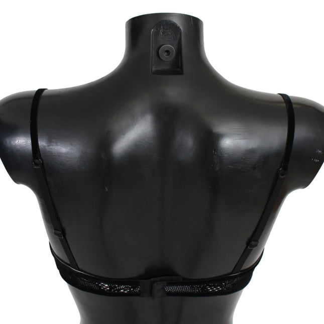 Ermanno Scervino Black Mesh Balconcino Bra Nylon  Underwear