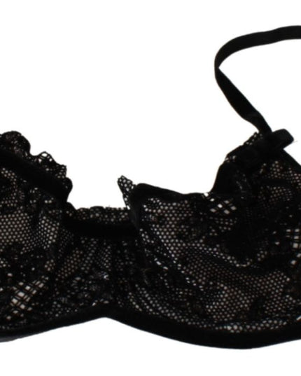 Ermanno Scervino Black Mesh Balconcino Bra Nylon  Underwear