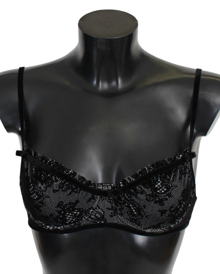 Ermanno Scervino Black Mesh Balconcino Bra Nylon  Underwear
