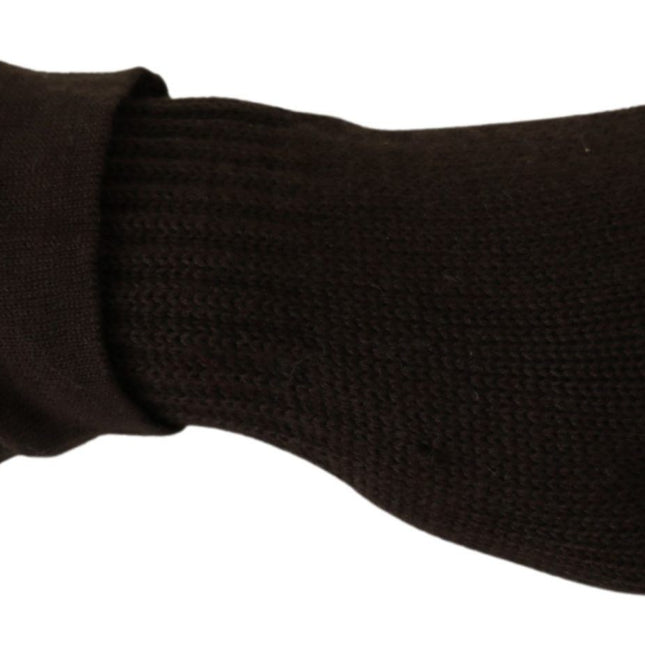 Costume National Brown Wool Knitted One Size Wrist Length Gloves