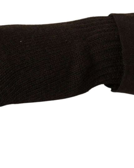 Costume National Brown Wool Knitted One Size Wrist Length Gloves