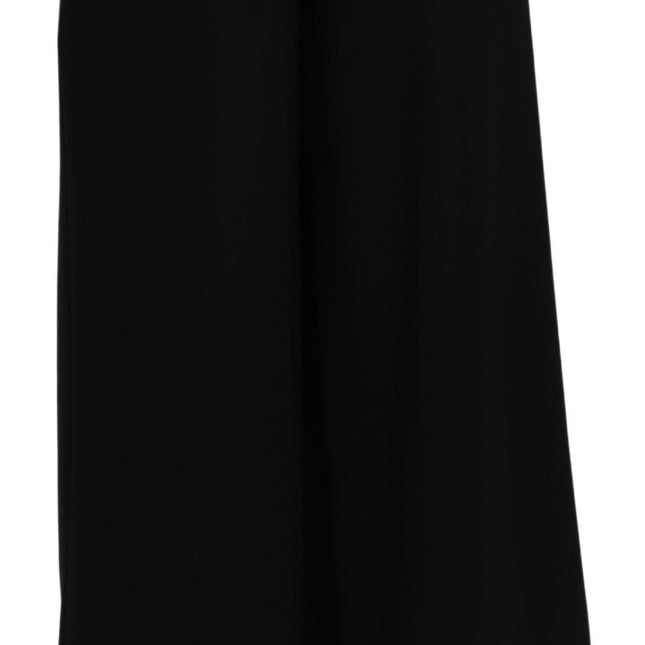 Dolce & Gabbana Black High Waist Wide Leg Cropped Pants