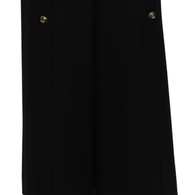 Dolce & Gabbana Black High Waist Wide Leg Cropped Pants