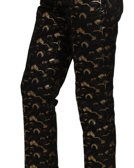 Dolce & Gabbana Black Gold Brocade High Waist Pants