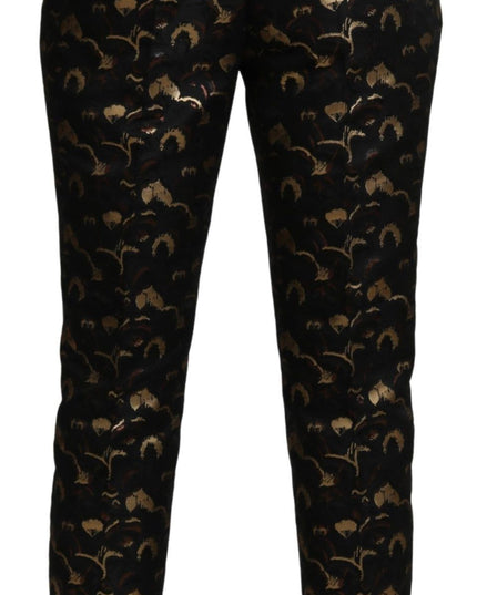 Dolce & Gabbana Black Gold Brocade High Waist Pants
