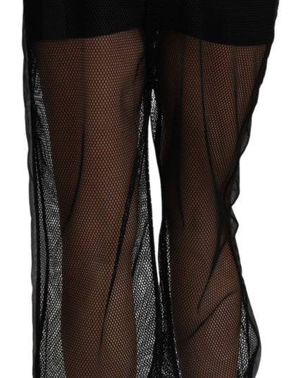 Dolce & Gabbana Black See Through Jogger Polyester Pants