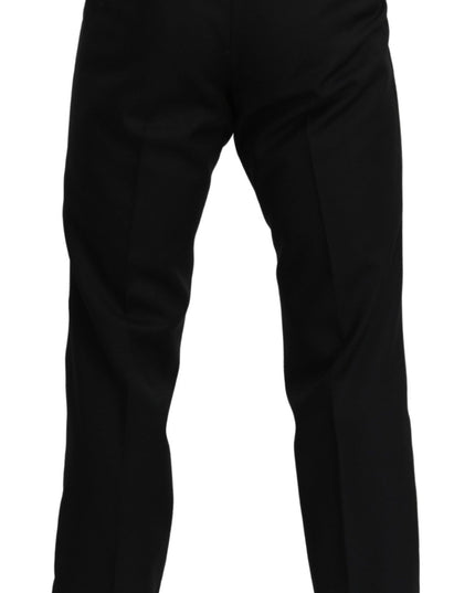 Dolce & Gabbana Black Cotton Wool Formal Dress Pants