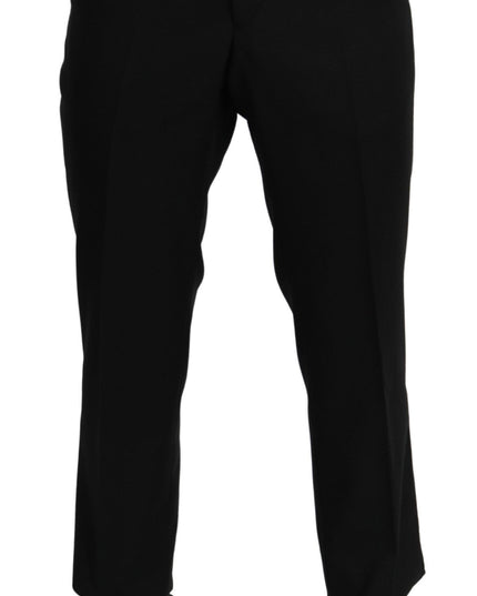 Dolce & Gabbana Black Cotton Wool Formal Dress Pants