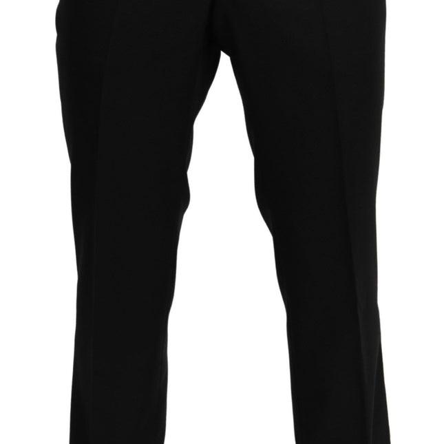 Dolce & Gabbana Black Cotton Wool Formal Dress Pants