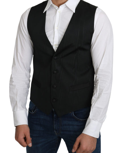Dolce & Gabbana Gray 100% Silk Formal Coat Vest