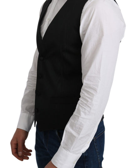 Dolce & Gabbana Gray 100% Silk Formal Coat Vest