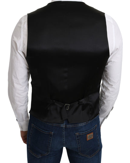 Dolce & Gabbana Gray 100% Silk Formal Coat Vest