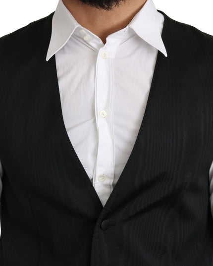 Dolce & Gabbana Gray 100% Silk Formal Coat Vest