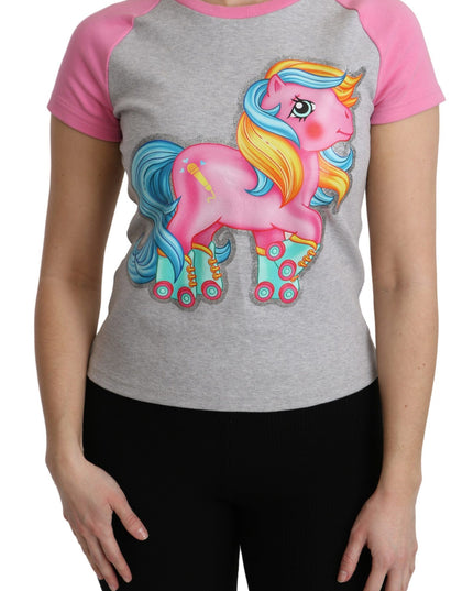 Moschino Gray and pink Cotton T-shirt My Little Pony Top