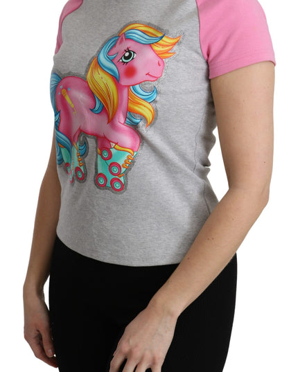 Moschino Gray and pink Cotton T-shirt My Little Pony Top