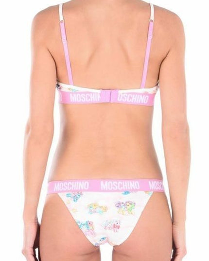 Moschino White My Little Pony Bra Briefs Set Two Piece Bikini